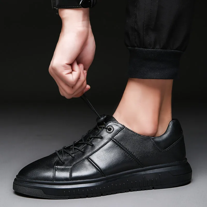 Туфли мужские из натуральной кожи повседневные на шнуровке классические удобная