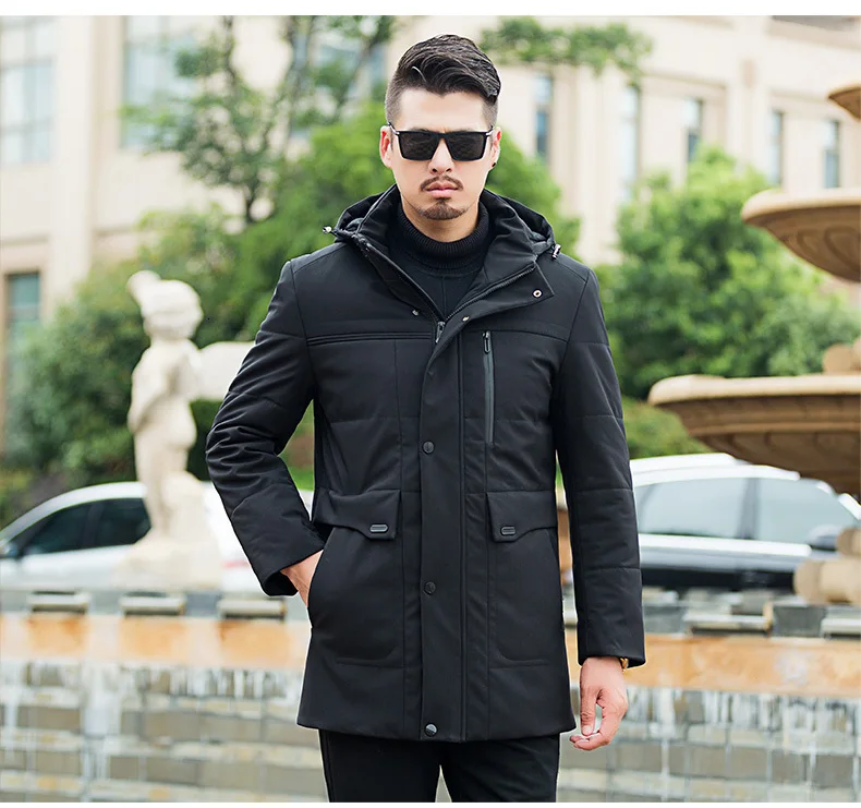 8XL 7XL 6XL Плюс Размер зимний длинный пуховик Мужская брендовая одежда Толстая теплая с капюшоном пуховая парка качество утка dow n пальто черный
