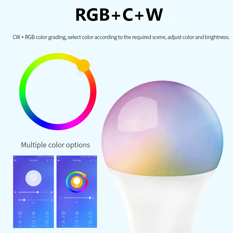 Умная Светодиодная лампа eWeLink с Wi-Fi 85-265 в E27 RGB + CCT светильник Вт 2 упаковки | Лампы и