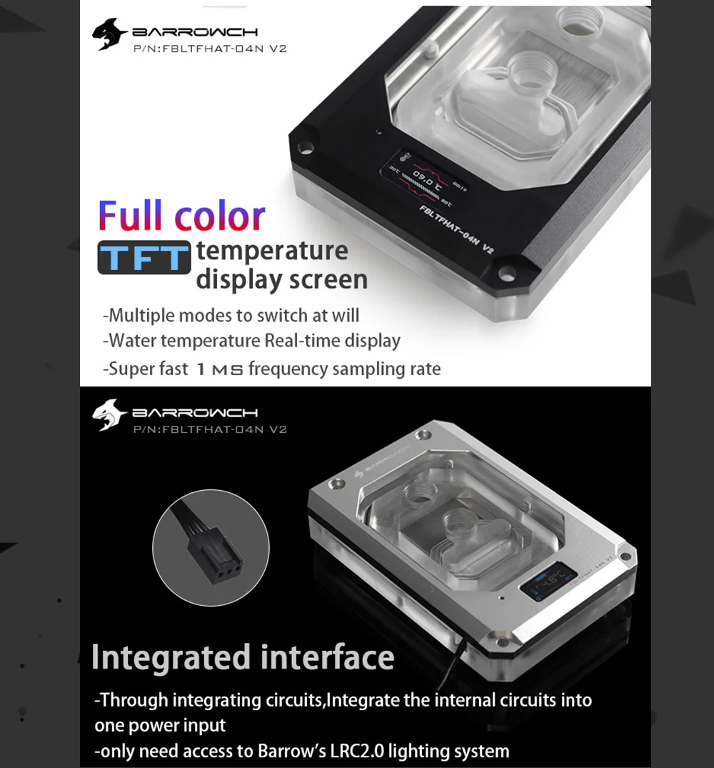 Barrowch FBLTFHAT-04N-V2, для AMD Ryzen Threadripper X399 блоки платформы, цифровой дисплей Температура 0,4 мм микроводный блок