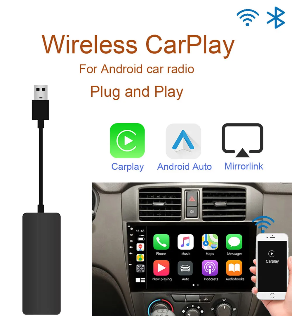 Smart link Беспроводной CarPlay ключ для Android автомобильный мини USB Carplay Stick с Android Auto Plug and Play