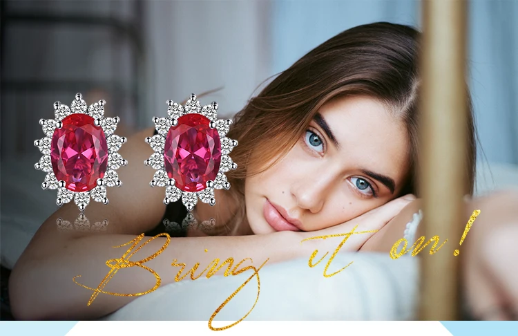 JewelryPalace Принцесса Диана Уильям Кейт Миддлтон 1.5ct создан красный рубин серьги гвоздики 925 пробы серебряные свадебные украшения