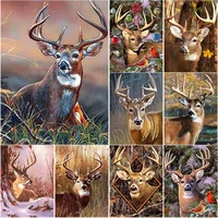 new 5d diy elk diamond painting full square round drill deer diamond embroidery animal cross stitch craft home decor manual gift
