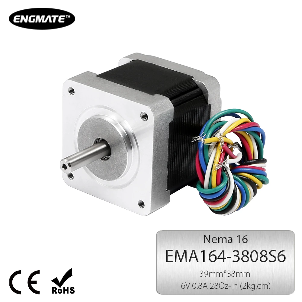 ENGMATE EMA164-3808S6 NEMA 16 Stepper Motor 2kg.cm Bipolar 0.8A for CNC Laser/Plasma Cutter | Обустройство дома
