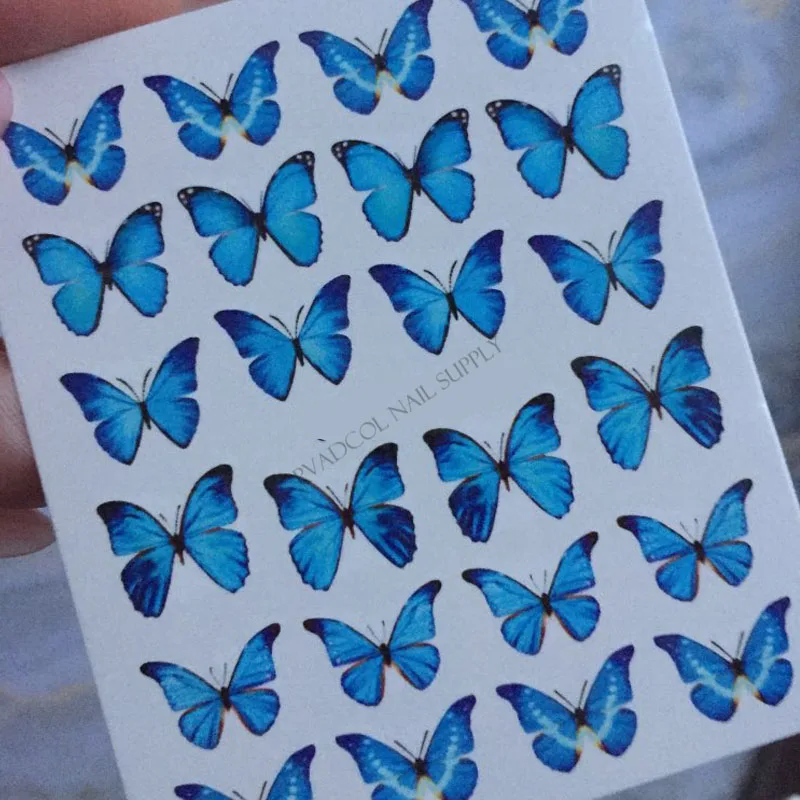 Наклейки для ногтей с бабочками переводные наклейки ногтевого дизайна фольга