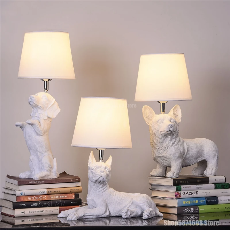 Современные настольные лампы из смолы для щенков настольная лампа в виде
