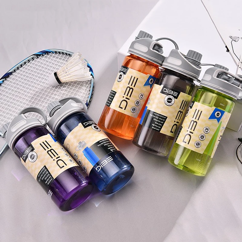 Портативная Спортивная бутылка для воды пластиковая соломенная бутылка герметичная уличная дорожная бутылка для напитков детская питьевая бутылка для школы с соломинкой