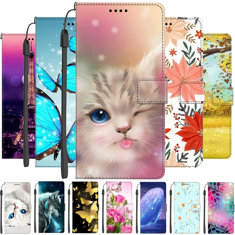 Магнитный кожаный чехол для Huawei P40 Lite кошелек с откидной крышкой держатель карт