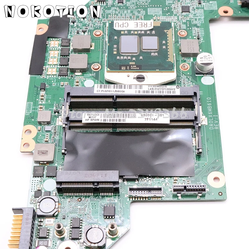 NOKOTION для hp павильон DV7 DV7T DV7-4000 Материнская плата ноутбука HM55 DDR3 DA0LX6MB6F2 615308-001 аккумулятор большой емкости HD5650M 17,3 дюймов Процессор
