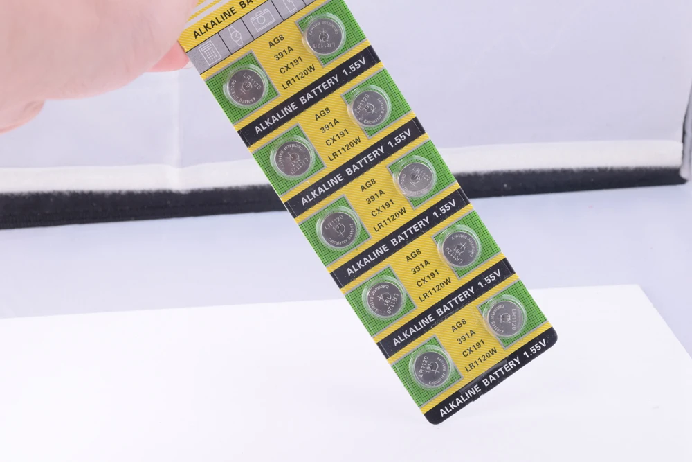 100 шт./MJKAA AG8 LR1120 391 191 LR55 SR1120 Кнопочная батарея 1 5 В щелочная LR1120W CX191 используется