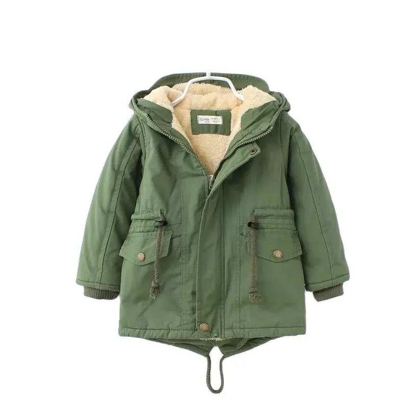 

Children Winter Outdoor Fleece Jackets For Boys Clothing Hooded Warm Outerwear Girls Windbreaker Baby Kids Thick Coats