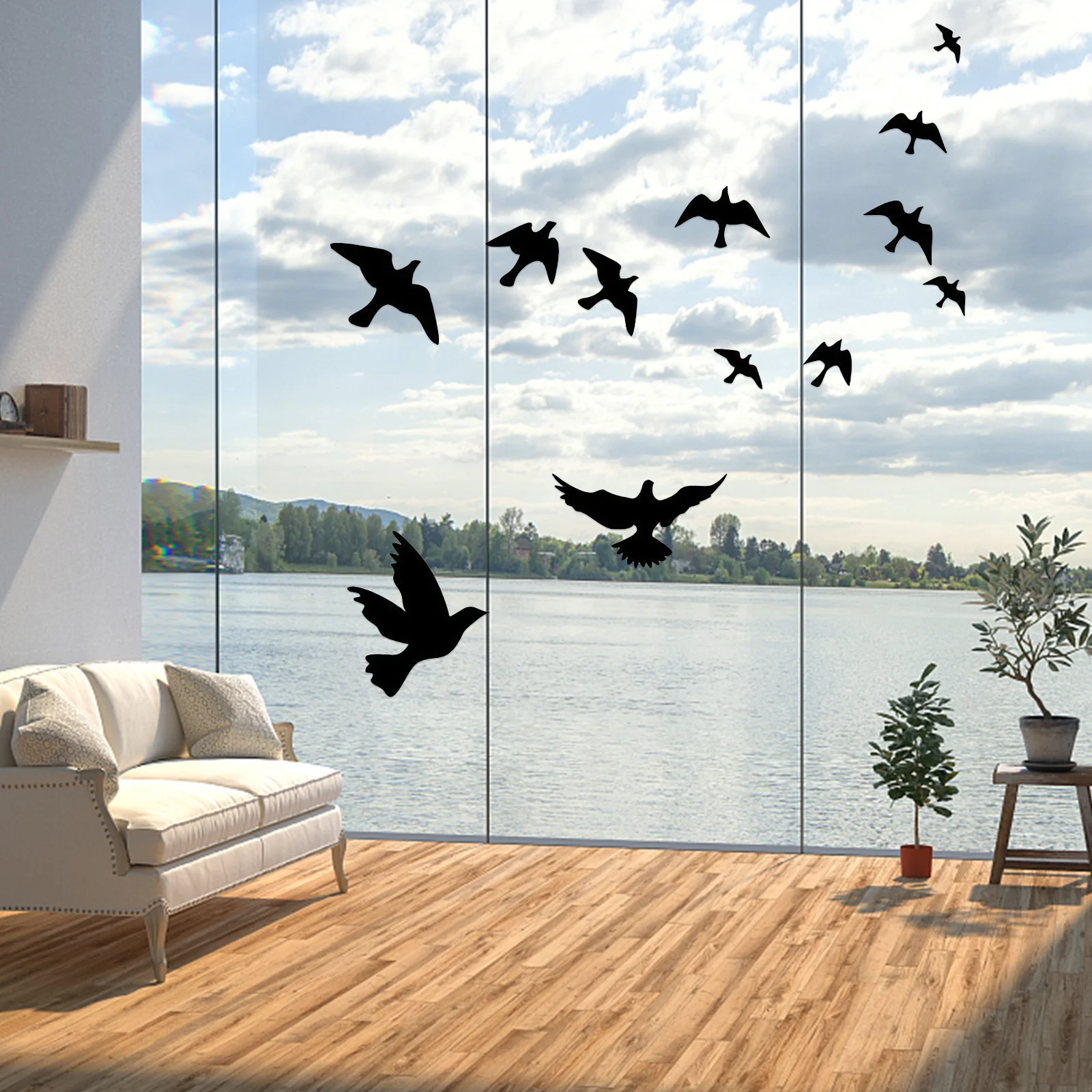 

Window Alert Bird Stickers-Anti-Collision Prevent People and Bird Strikes on Doors and Windows Decor Self-Adhesive Silhouettes