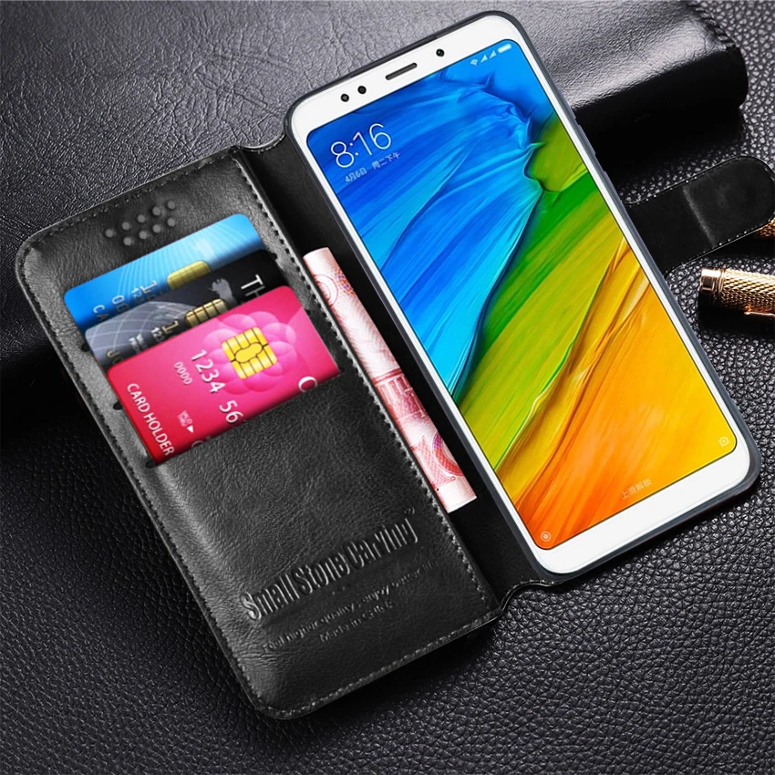Чехол для телефона кожаный с отделением карт Xiaomi Redmi 5 xiomi Plus | Мобильные телефоны и