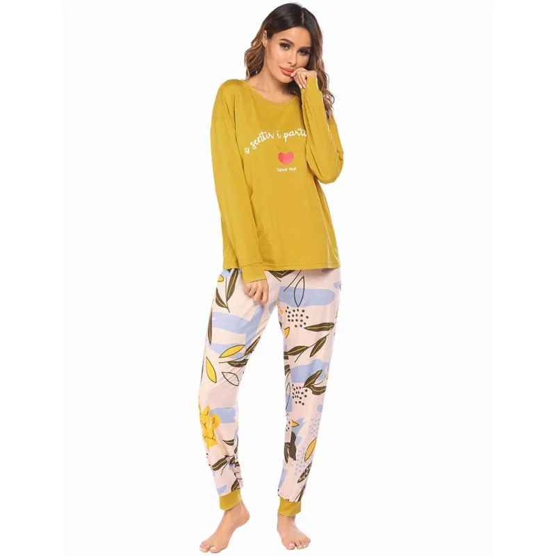 

Ladies' Pajamas Suit, Cotton, Long Sleeve, Lovely Print, Plain Color For Home Wear 2021