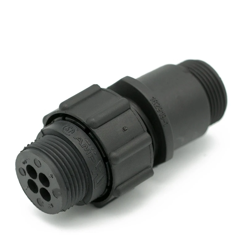 

1 Set 4 Pin TE Aviation Wiring Black Plug Male Female End With Flange Connector And Tail Clamp 182919-1 182647-1