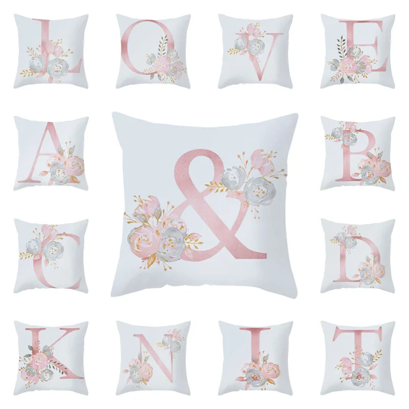 Чехол на подушку декоративный чехол для подушки с надписью и принтом цветами