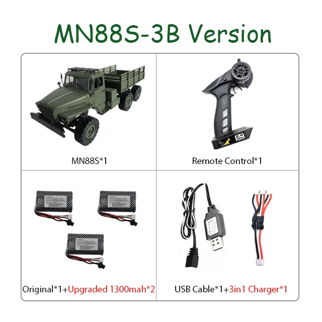 MN88S Урал 1:16 6WD RTR 3 батареи MN88S Урал 1:16 6WD RTR 3 батареи
