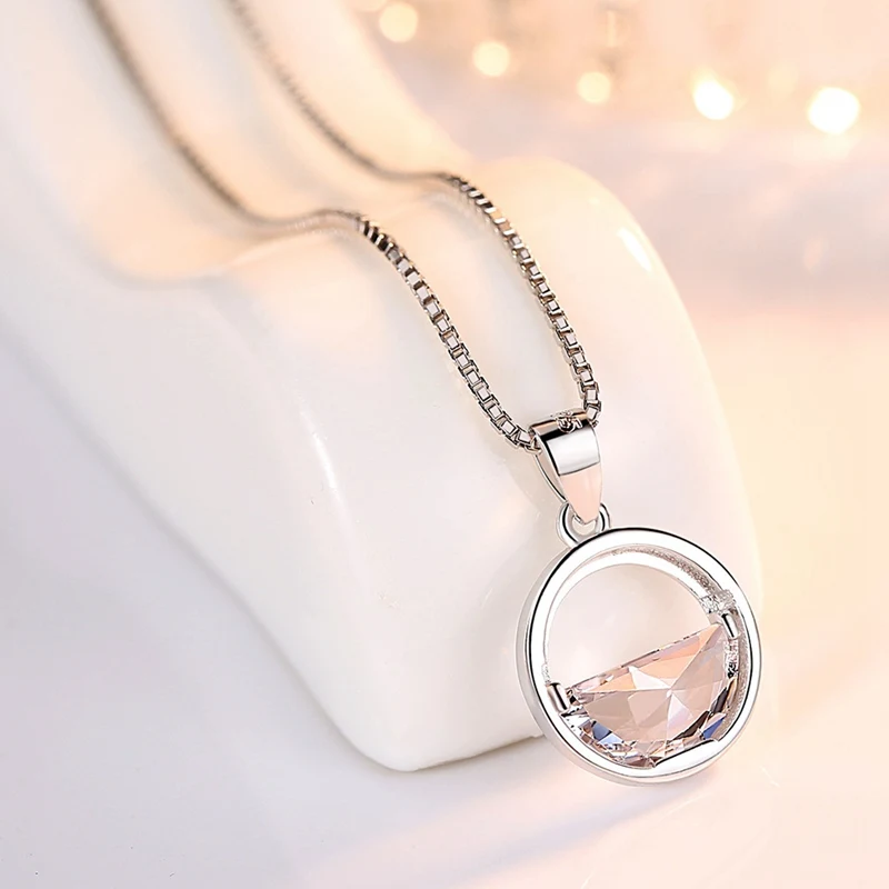 Циркон Кристалл Кулон Колье-чокер Лейка круглая подвеска украшения с простым