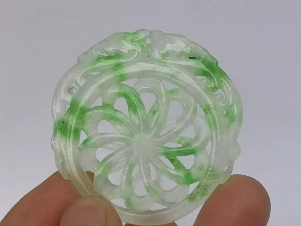 YIZHU Culture ART Beautiful China Jadeite Jade Carving Void Beast ожерелье КУС лоном дракона подарок | Дом и сад