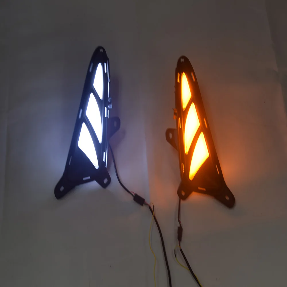 Переднего бампера сигнальные желтый мигающий светодиодный Габаритные огни 12V