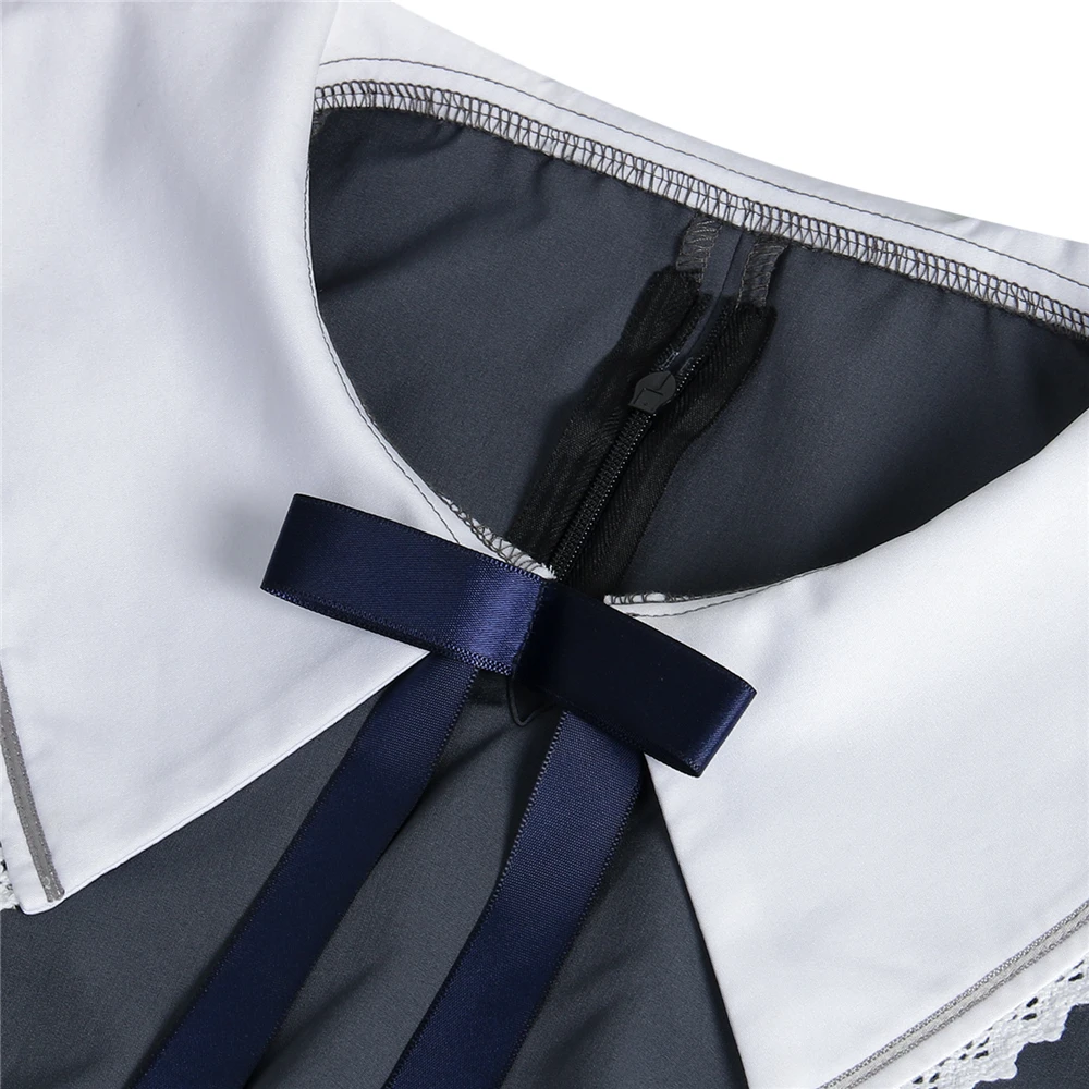 Anime WONDER EGG PRIORITY Aonuma Neiru Dresses Dark Gray Japanese Style Lovely Grey One-piece Dress Cosplay Outfits |