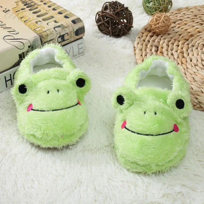 Winter Frog Slippers Warm Toddler Baby Children Boys Girls Kids Soft Sole Cotton Shoes Anti-Slip Lovely Cute Cartoon Design | Детская
