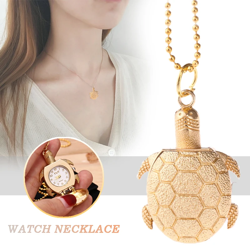 

2021 New Lucky Turtle Jewelry Gift Retro Bone Animal Pendant Watch Necklace Sweater Chain Jewelry Accessories