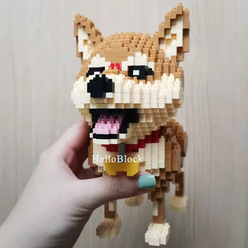Милые Косплей Shiba Лисья Секретная служба (Inu Мини Строительные блоки собака 3D в