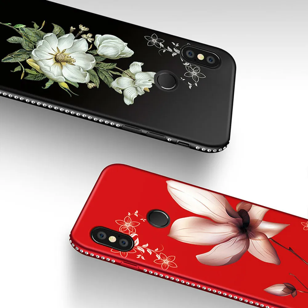 Роскошный чехол для телефона с кристаллами и цветами Redmi Note 7 4X 5A Pro 5 Plus 6 6A S2 Mi 6X 5X 8SE