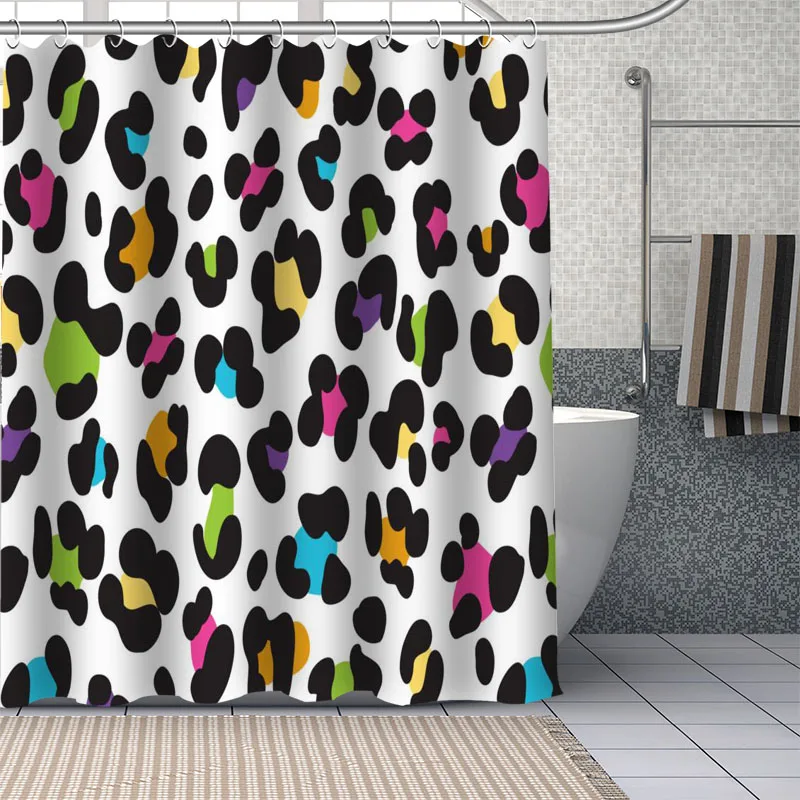 

Leopard Print Cheetah Art Shower Curtains Waterproof Fabric Cloth Bathroom Decoration Supply Washable Bath Room Curtain