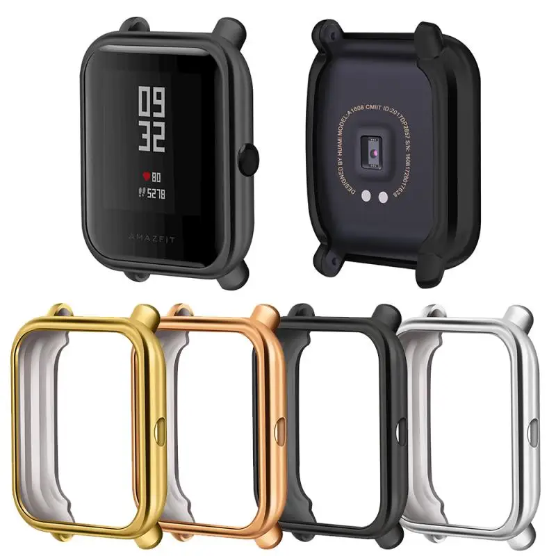 

For Amazfit Bip Case Protector For Huami Amazfit Bip Accessories Xiaomi Bumper Plating TPU Shell Case Cover Screen Protection