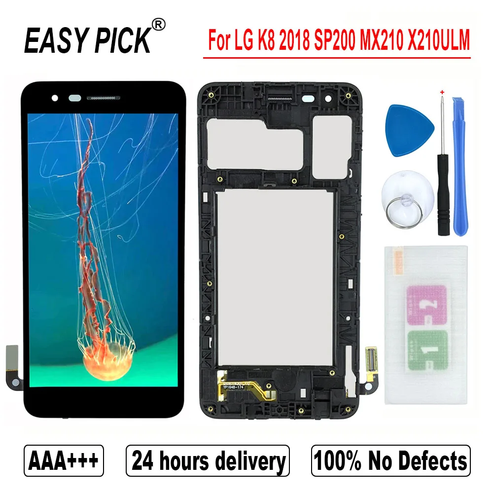 ЖК дисплей тачскрин дигитайзер для LG K8 2018 SP200 MX210 X210ULM X210ULMA X210ULMG lmx210см|Экраны