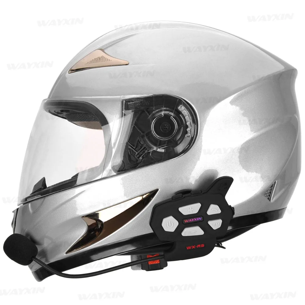 1 шт. Bluetooth интерком для мотоцикла WAYXIN R5 1000 м|Наушники шлемов| |