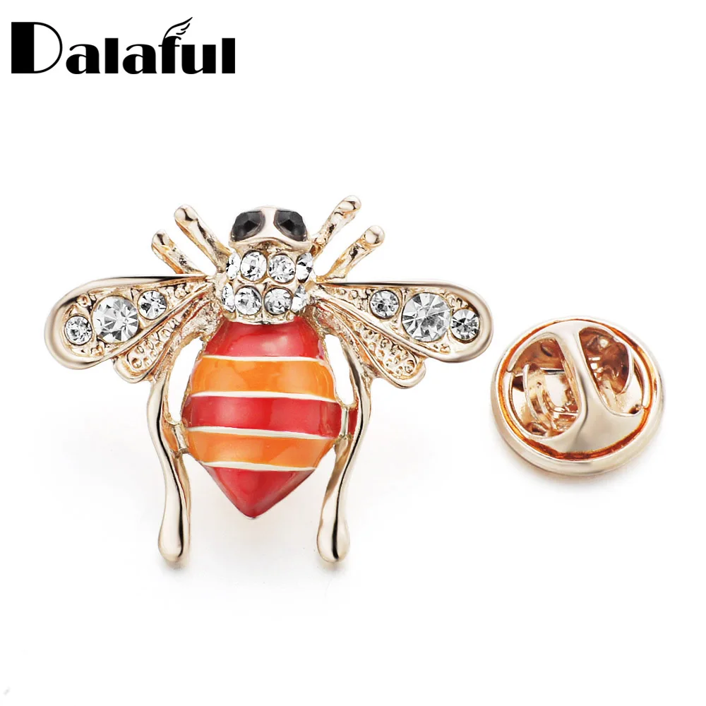 Dalaful Милые Броши в виде пчелы булавка хиджаба кристалл воротник с животными
