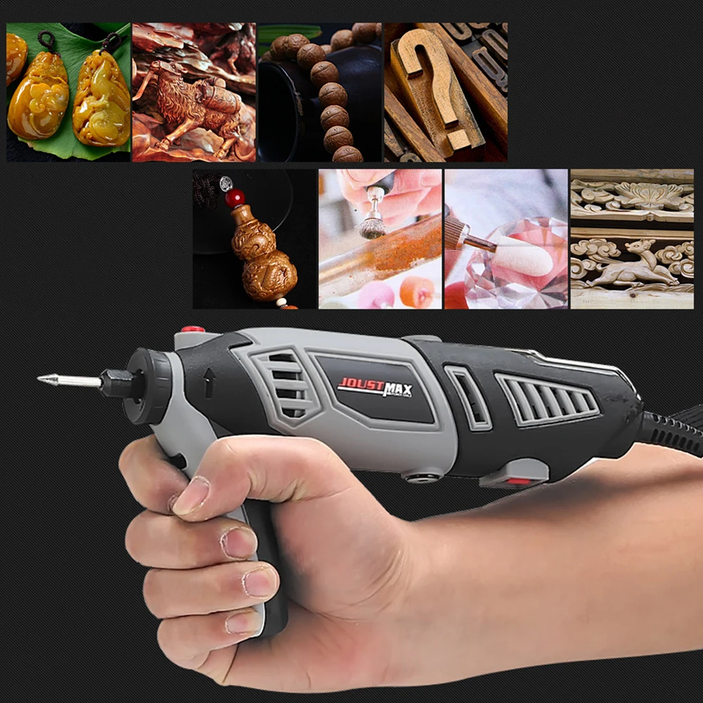 JOUSTMAX Variable Speed Mini Electric Grinder Drill With Engraving Accessories 180W 220-240V Power Tools 8000 - 35000rpm | Инструменты