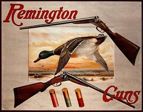 

HomDeo Novelty Retro Tin Sign Wine Cellar Wall Decor Garage Remington Arms 2 Shotguns & Ducks Home Metal Signs 12x8
