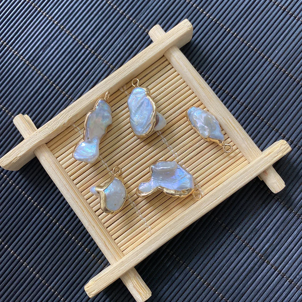 

8x15-18x35mm Natural Freshwater Pearl Recycled Beads Pendant Irregular Shape Charms for DIY Jewelry Making Necklace Bracelet