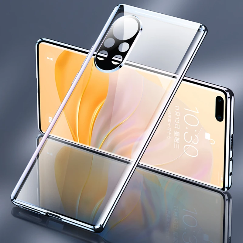 Coque 360 Magnetic Case For Huawei Nova 8 Pro 7 9 SE 10 Honor 80 Mate 50 Metal Bumper Tempered Glass Cover Camera Protector Film images - 6