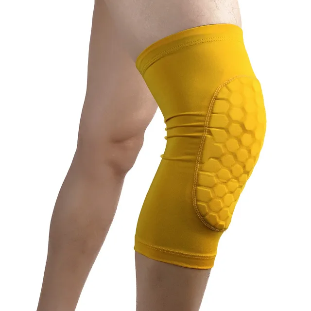 Yellow 1 шт., фитнес, бег, Велоспорт, коленный фиксатор, нейлон, спортивный компрессионный наколенник, рукав для баскетбола, волейбола - Цвет: Yellow