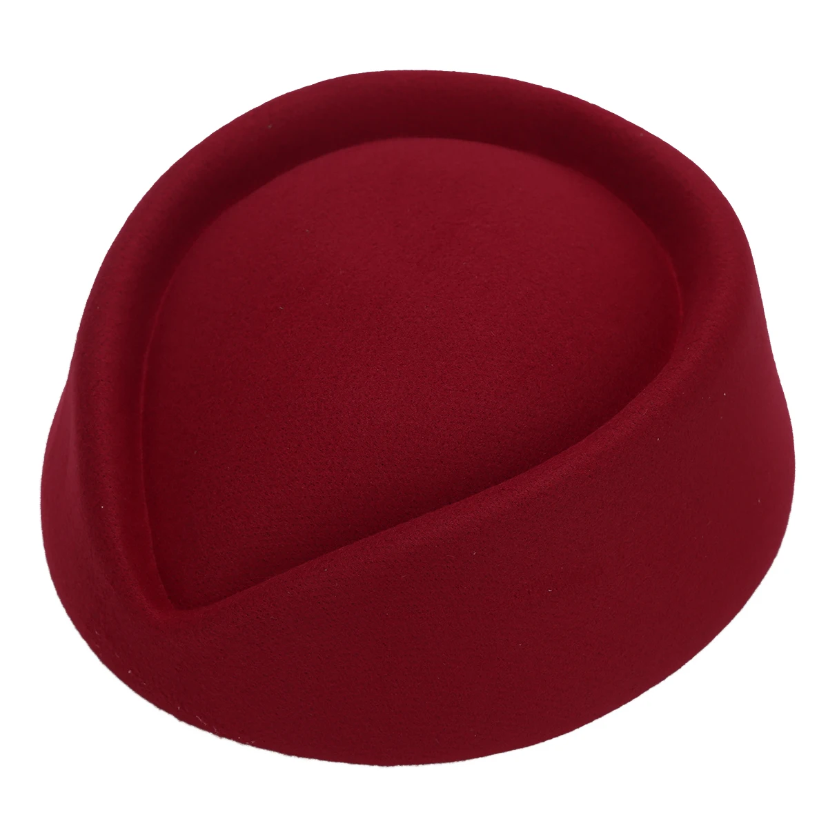 Imitation Wool Felt Stewardess Air Hostesses Pillbox Hat Millinery Teardrop Fascinator Base Cap for Cosplay Costume Accessories