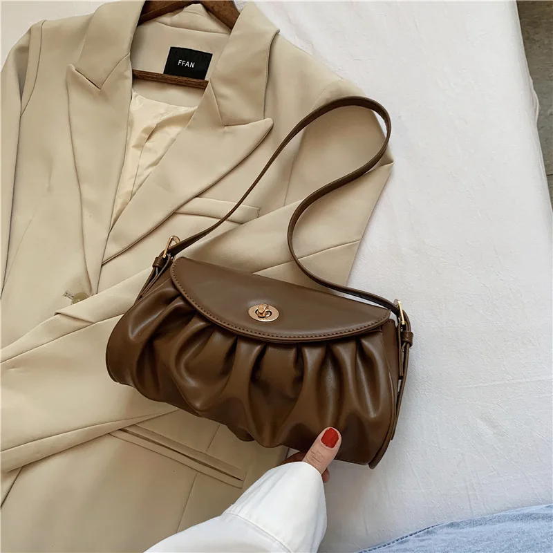 

High Quality PU Leather Underarm Bag 2020 New High-end French Underarm Bag Wild Trendy One-shoulder Portable Small Square Bag