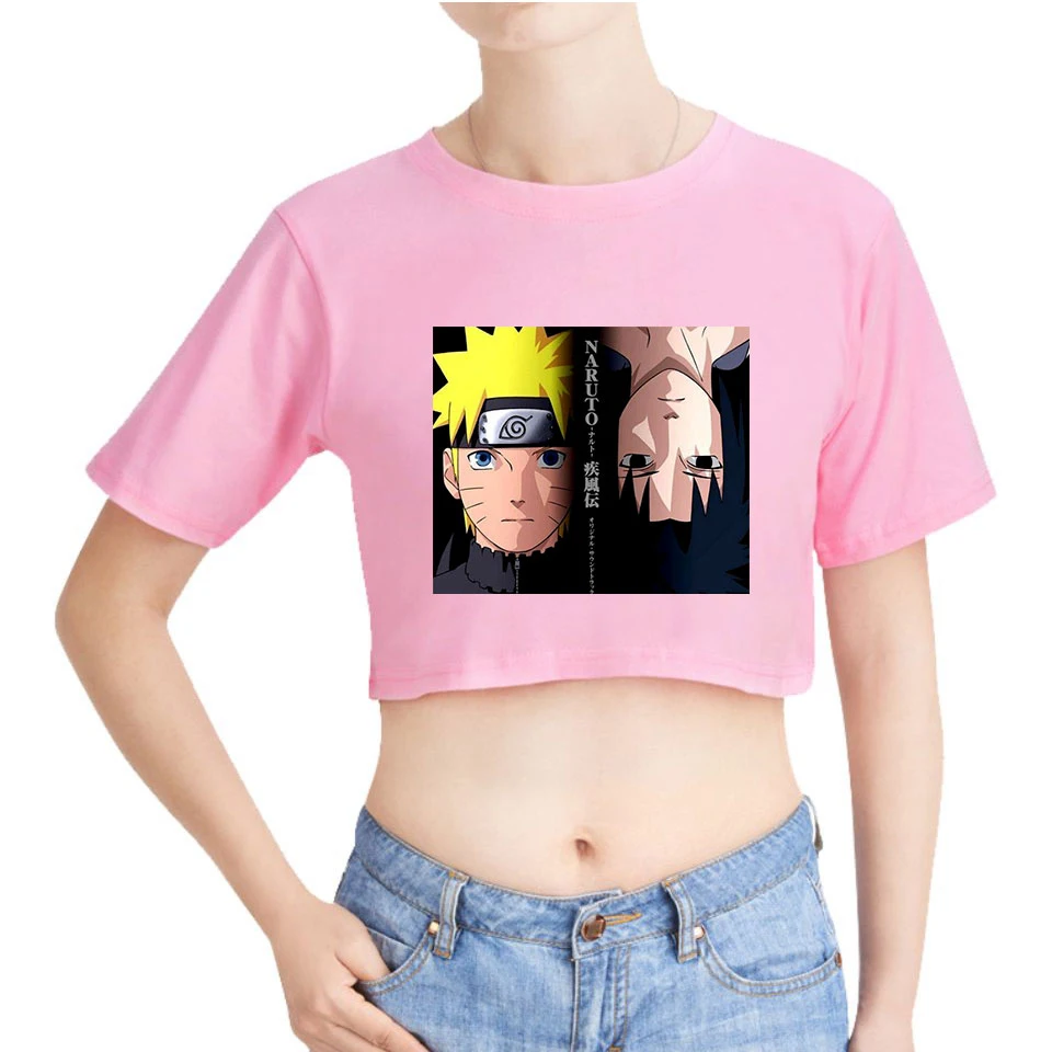 Летняя футболка с коротким рукавом и надписью Наруто | Женская одежда