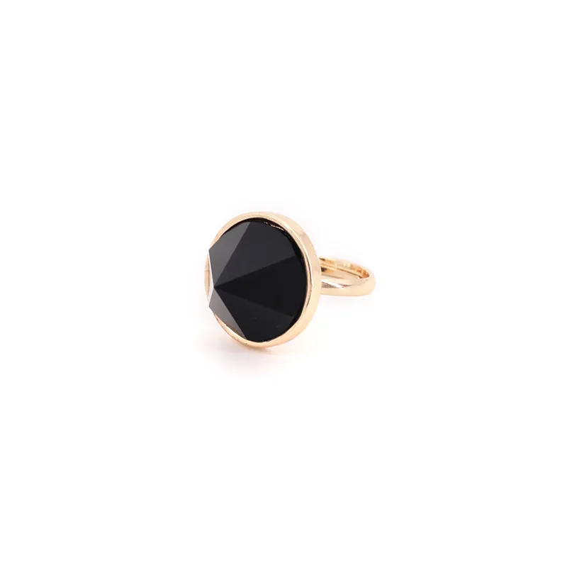 

Black Glass Conical Ring Can Be Adjusted Joker Exaggerated Ring Fashion Personality Women Jewelry Gift Accessories The Wedding