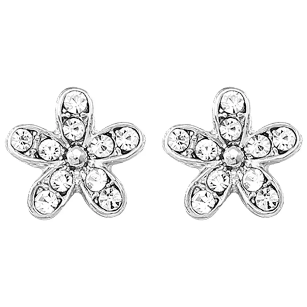 

Flower Daily With Rhinestone Women Lady Ear Studs Birthday Wedding Gift Ear Studs Earrings Fashion Jewelry Personality