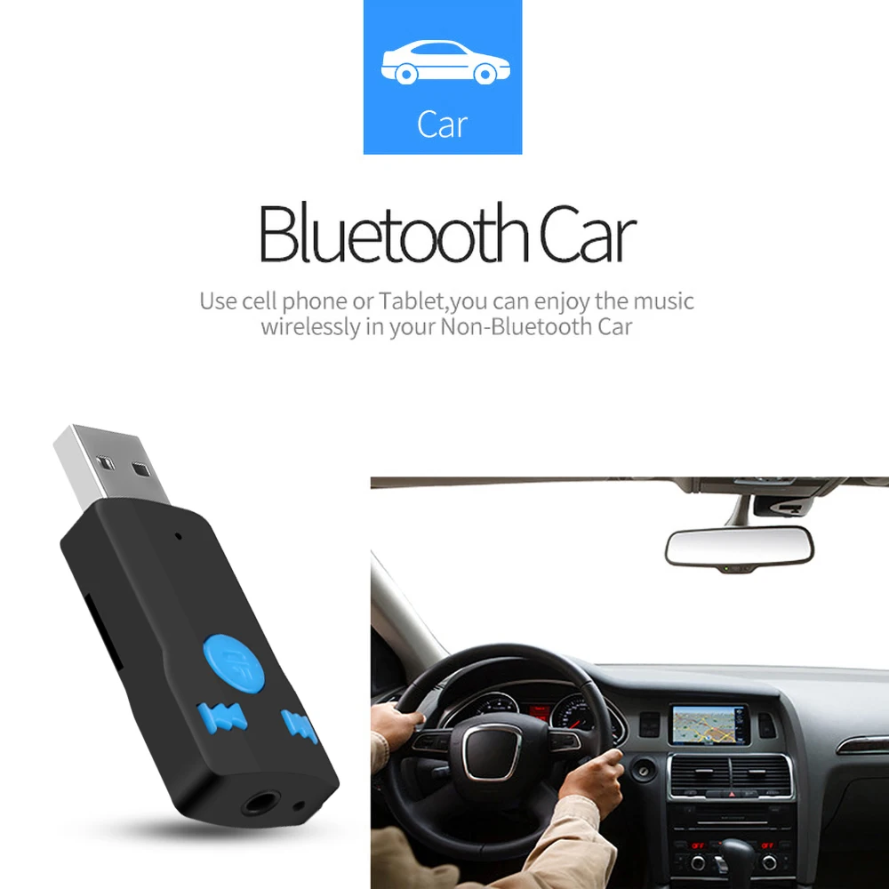 Bluetooth USB приемник KEBIDU с микрофоном аудио музыкальный адаптер громкой связи 3 5 мм
