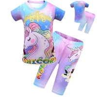 kids unicorn pajamas sets moana pyjamas toddler gilr summer pijamas clothing girls unicorn homewear sets sleepwear 5 9 8 14 y