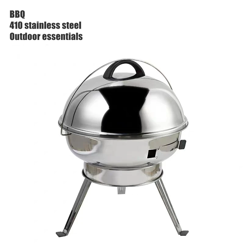 

Outdoor Portable Stainless Steel BBQ Grill Non-stick Surface Folding Barbecue Grill Outdoor Camping Picnic Tool