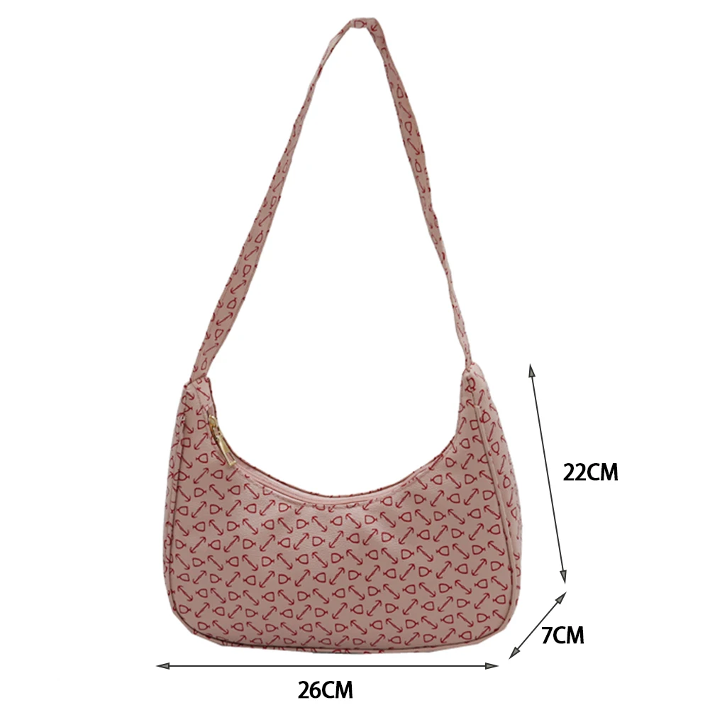 

Fashion Women PU Leather Printing Shoulder Underarm Bag Casual Ladies Small Purse Hobos Handbag Elegant Female Travel Square Bag