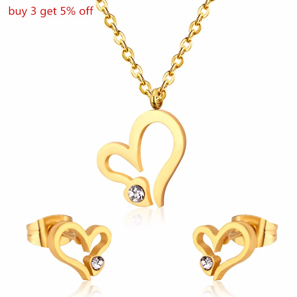 Ювелирные изделия LUXUKISSKIDS из нержавеющей стали ювелирные наборы с сердцем и