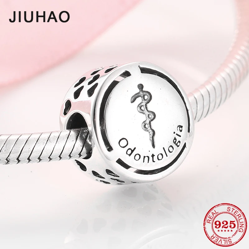 Успешная карьера знак стоматологии 925 пробы Серебряный Бисер Очарование